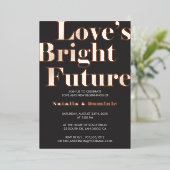 Dark Grey Foil “Love’s Bright Future” Engagement I 箔招待状 (立ち正面)