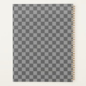 Dark Grey Gray Checkered Checkerboard プランナー手帳 (裏面)