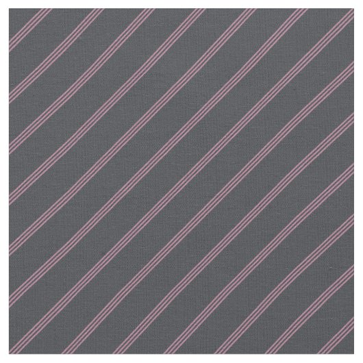 Dark Grey & Pink Stripes ファブリック (クローズアップ)