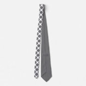 Dark Grey Polka Dots on White Custom Necktie ネクタイ (裏面)