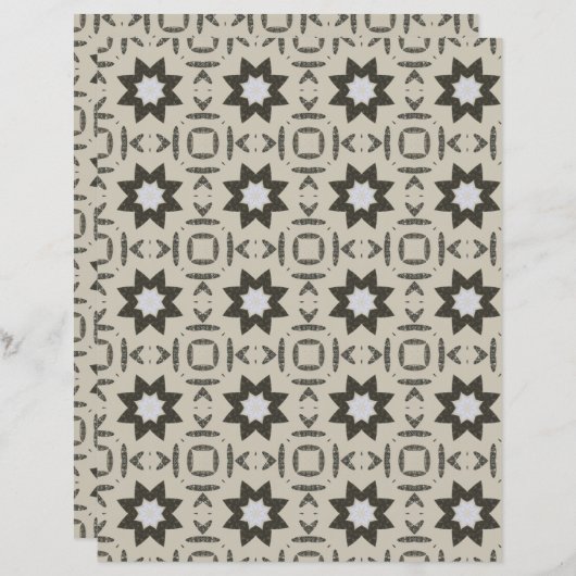 Dark Grey Stars on cream scrapbooking paper (正面/裏面)