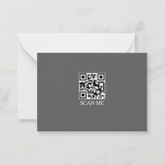  Dark Grey three Border Monogram Note Card ノートカード (裏面)
