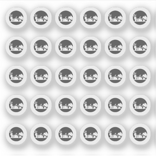 Dark Grey Vegetarian Wedding Place Meal Choice  シール (正面)