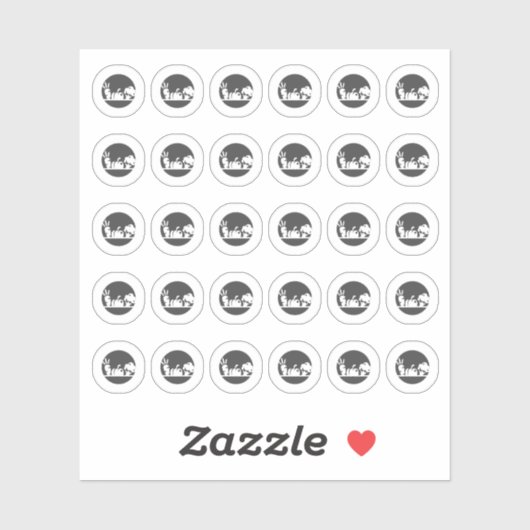 Dark Grey Vegetarian Wedding Place Meal Choice  シール (シート)