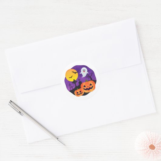Dark Halloween Aesthetic Stickers ラウンドシール (封筒)