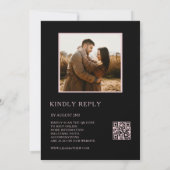 Dark Hand Drawn Roses Photo Wedding 招待状 (裏面)