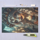 Dark Harlequin Woman Decoupage Paper 薄葉紙 (クラフト)