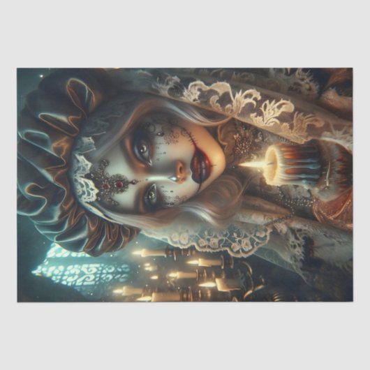 Dark Harlequin Woman Decoupage Paper 薄葉紙 (正面)