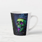 Dark Haunted Gothic Halloween neon green Cauldron カフェラテマグ (右)