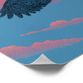 Dark hawk with wings spread across a sunset sky ポスター (角)