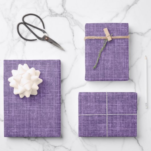 Dark Heather Purple Linen ラッピングペーパーシート (正面)