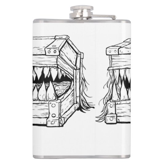 Dark Horror Illustration – Surreal Monster Chest  フラスク (裏面)