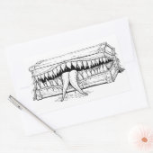 Dark Horror Illustration – Surreal Monster Chest  長方形シール (封筒)