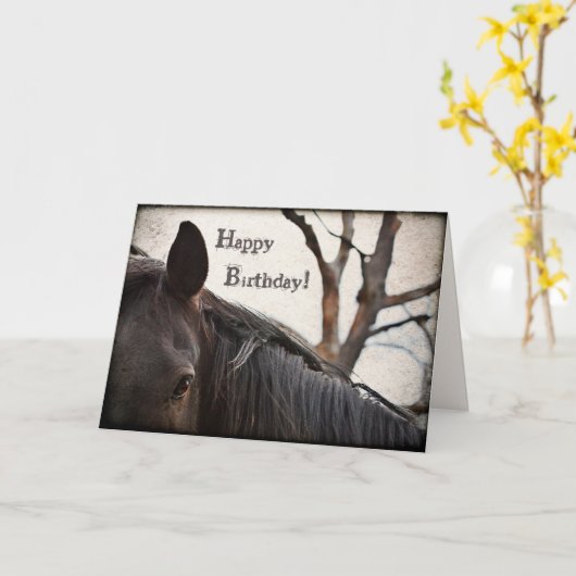 Dark Horse Happy Birthday Greeting カード (黄色い花)