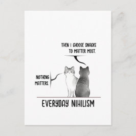 Dark Humor Cat Everyday Nihilism Quote Introvert  ポストカード