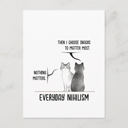 Dark Humor Cat Everyday Nihilism Quote Introvert  ポストカード (正面)