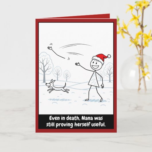 Dark humour Christmas カード (黄色い花)