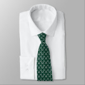 Dark Hunter Green Horseshoe Print Derby Necktie ネクタイ (タイ)