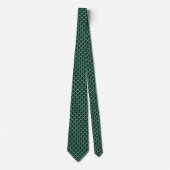 Dark Hunter Green Horseshoe Print Derby Necktie ネクタイ (正面)