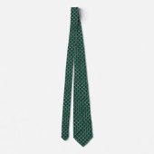 Dark Hunter Green Horseshoe Print Derby Necktie ネクタイ (裏面)