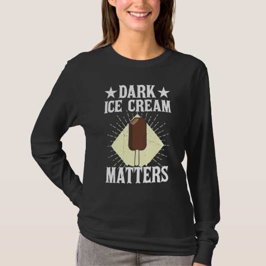 Dark Ice Cream Matters Sorbet Popsicle Mochi Tシャツ (正面)