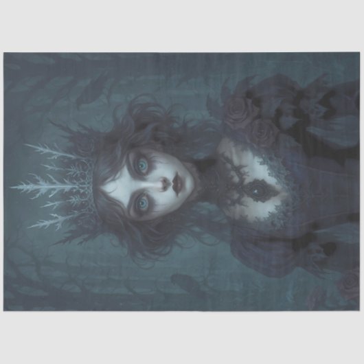 Dark Ice Queen Decoupage  – Gothic Fantasy Winter 薄葉紙 (正面)