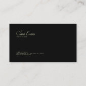 Dark Jungle Tropical Foliage Minimalist Black 名刺 (裏面)