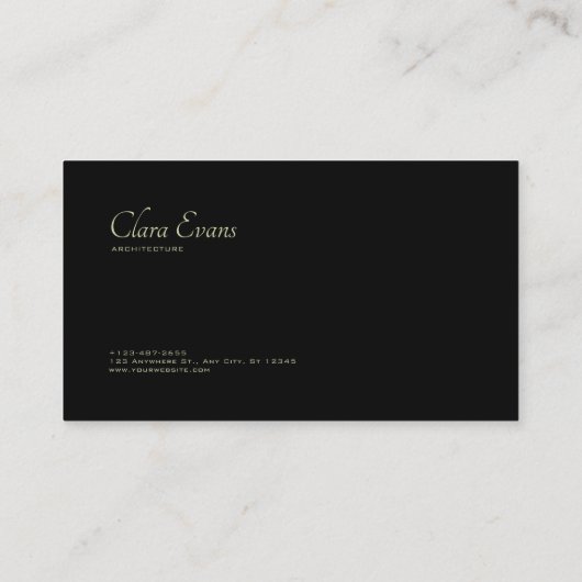 Dark Jungle Tropical Foliage Minimalist Black 名刺 (裏面)