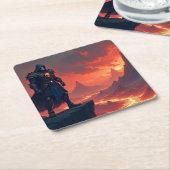 Dark Knight of Flame スクエアペーパーコースター (アングル)