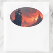 Dark Knight of Flame 楕円形シール (バッグ)