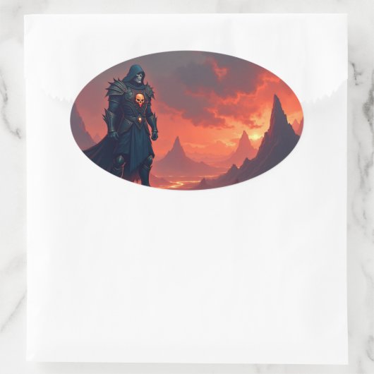 Dark Knight of Flame 楕円形シール (バッグ)