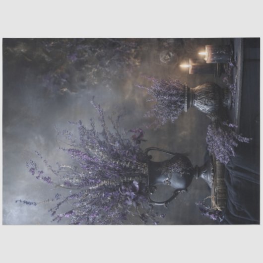 Dark Lavender Floral Bouquet for Decoupage 薄葉紙 (正面)