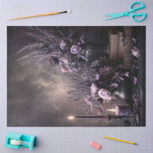 Dark Lavender Floral Bouquet for Decoupage 薄葉紙 (クラフト)