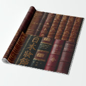 Dark Leather Book Spines Book Lovers ラッピングペーパー (アンロールド)