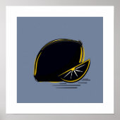 Dark Lemon – Minimal Graphic Art  ポスター (正面)