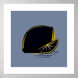 Dark Lemon – Minimal Graphic Art  ポスター