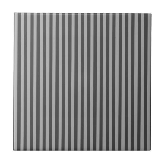 Dark Light Gray Vertical Lines Geometric Stripes タイル (正面)