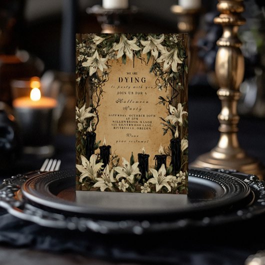 Dark Lilies and Coffins Halloween Night 招待状