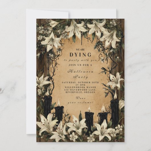 Dark Lilies and Coffins Halloween Night 招待状 (正面)