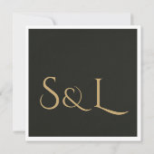 Dark Luxe Monogram Save the Date Card セーブザデート (裏面)