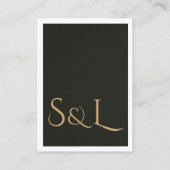 Dark Luxe Monogram Wedding Details Card エンクロージャーカード (裏面)