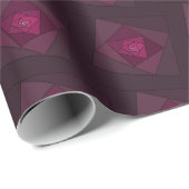 Dark Magenta Modern Geometric Layered Pattern ラッピングペーパー (ロールコーナー)
