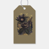 Dark Magical Floral Bouquet in Golden Frame ギフトタグ (正面)