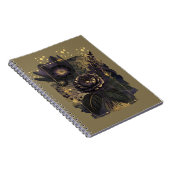 Dark Magical Floral Bouquet in Golden Frame ノートブック (右側)
