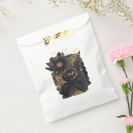 Dark Magical Floral Bouquet in Golden Frame フェイバーバッグ (封をした状態)
