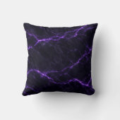 Dark Marble Throw Pillow with Violet Veins クッション (裏面)