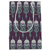 Dark Mark Geometric Icon Pattern ミディアムペーパーバッグ (正面)