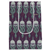 Dark Mark Geometric Icon Pattern ミディアムペーパーバッグ (裏面)