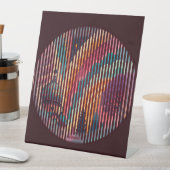 Dark Maroon Striped Pedestal Sign – Customizable 台座サイン (インサイチュ)