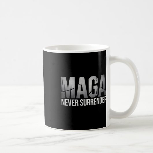 Dark Mega Trump 2024 Mega Never Surrender  コーヒーマグカップ (右)